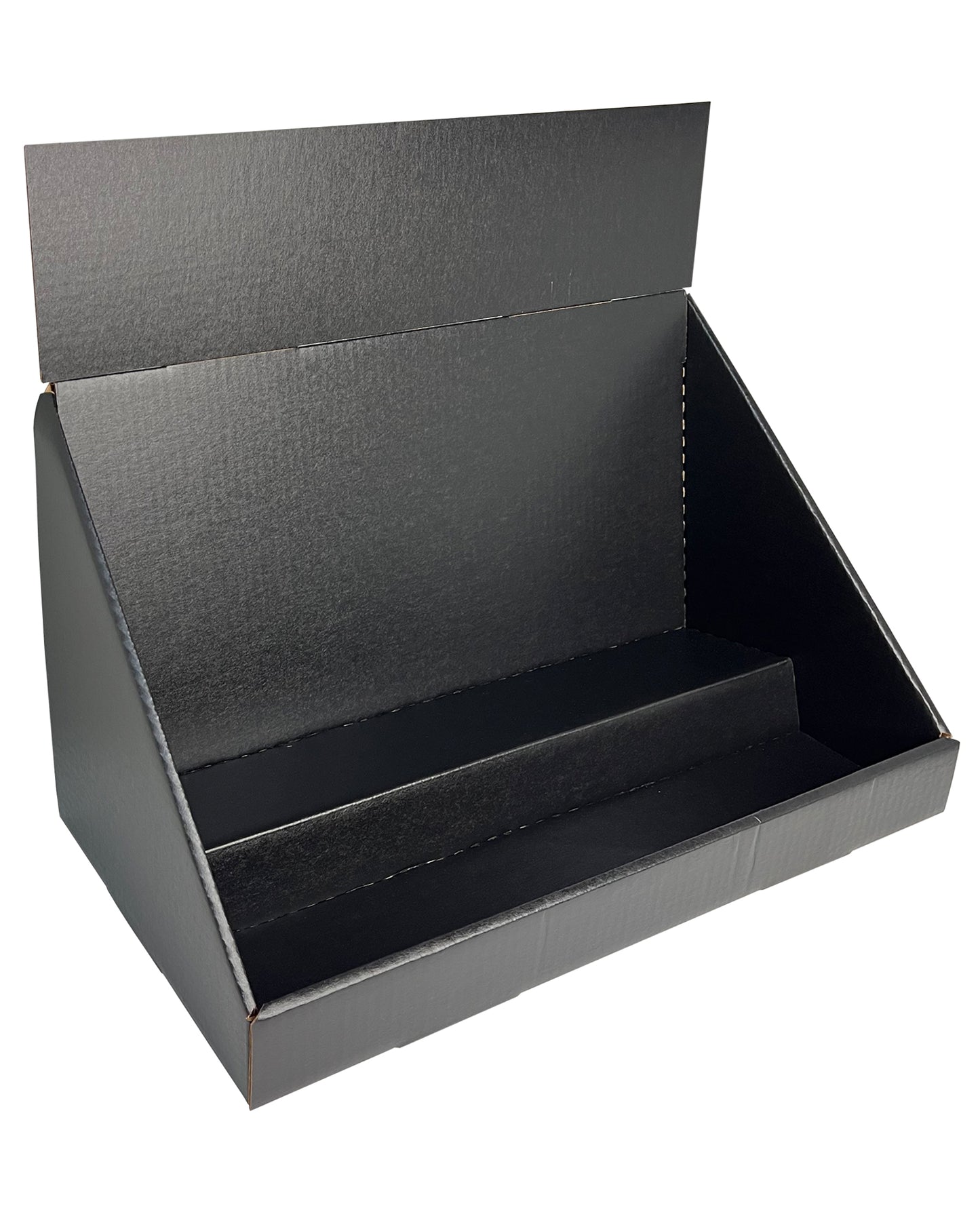 Black Two-Tier Counter Display with Header Card - Use 4P2TCD