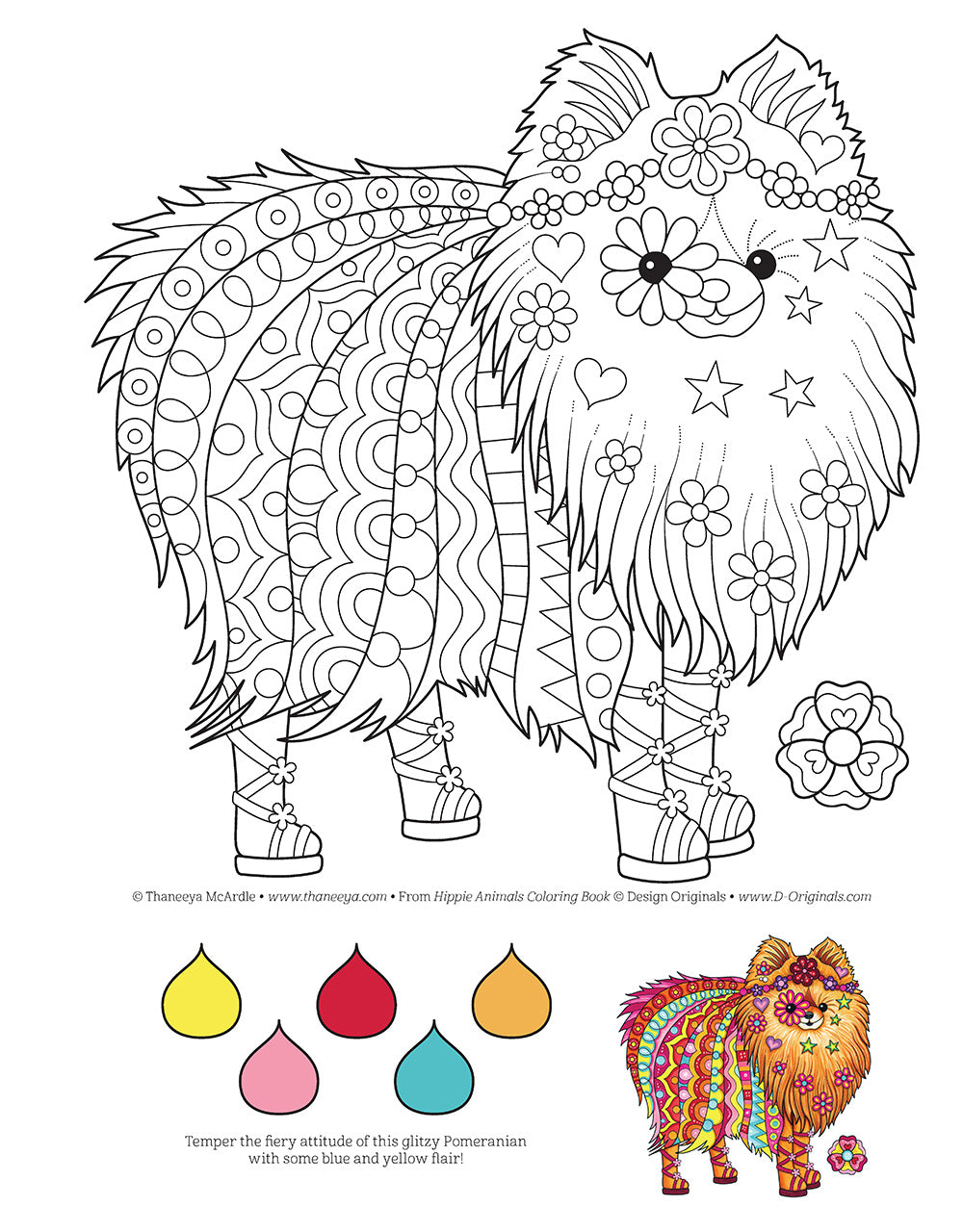 Hippie Animals Coloring Book