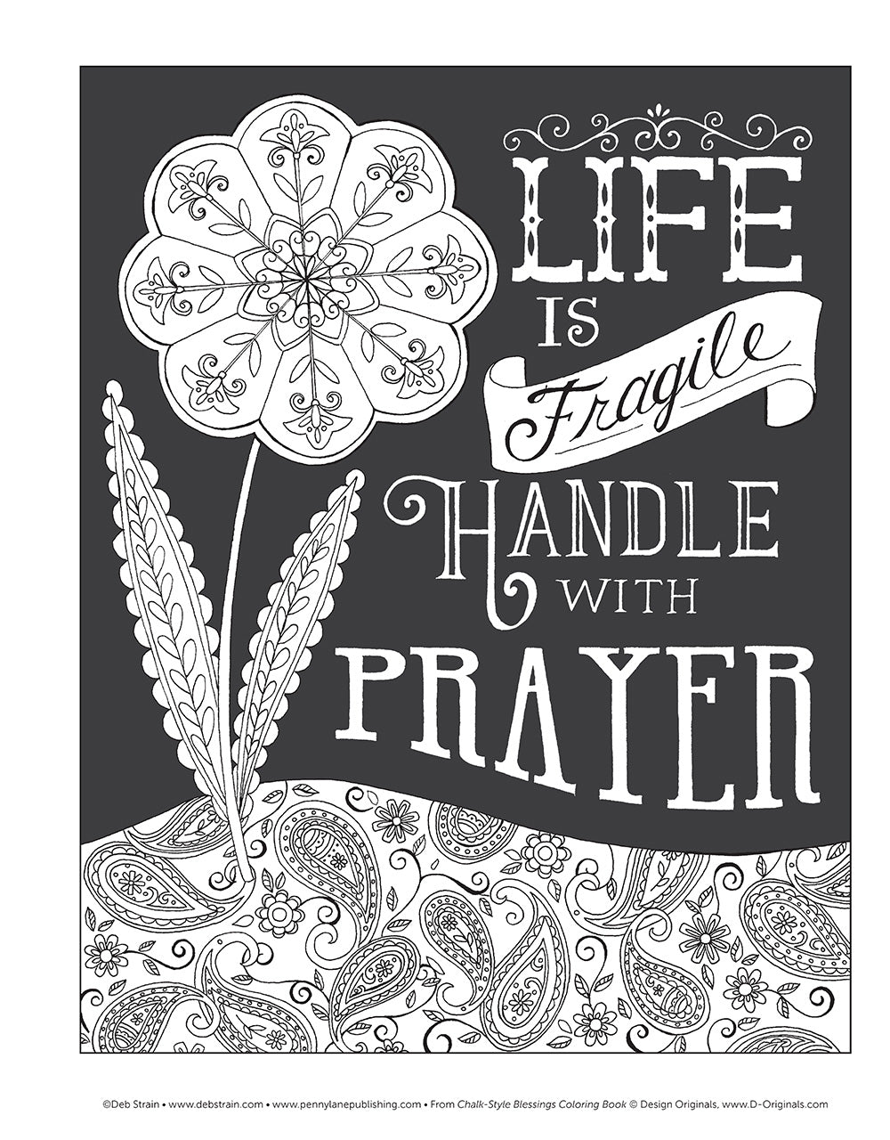 Chalk-Style Blessings Coloring Book