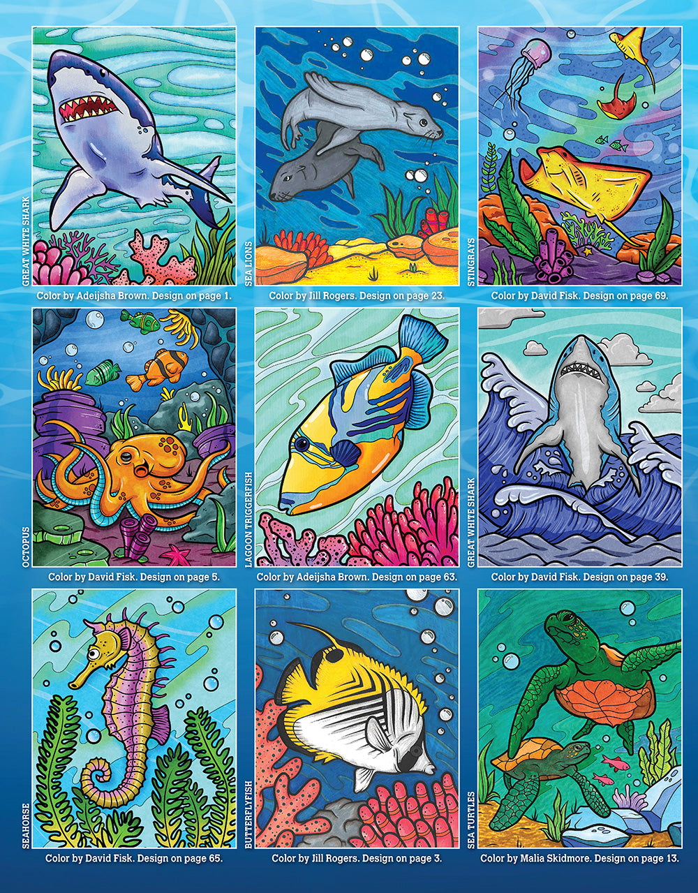 Sharks and Ocean Creatures Coloring Book