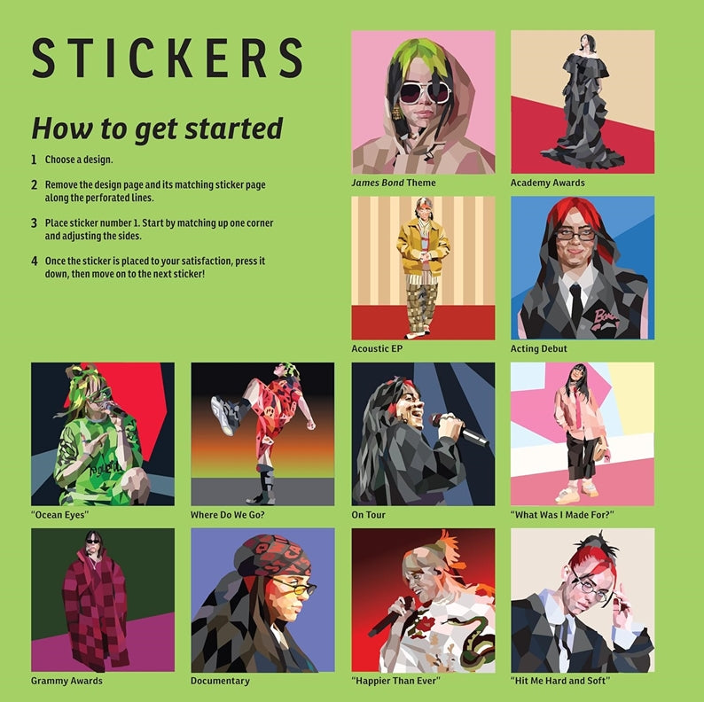 Super Stylish Billie Eilish Sticker Mosaic Art