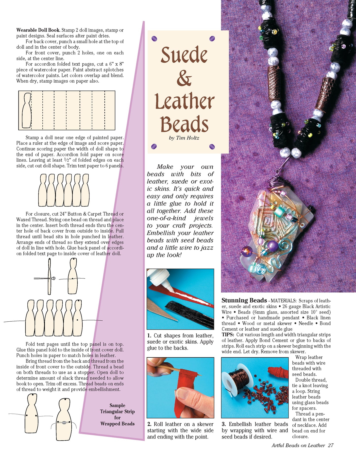 Artful Beads on Leather