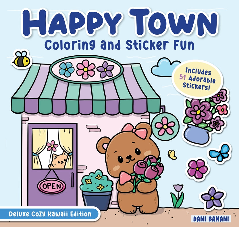Happy Town Coloring and Sticker Fun