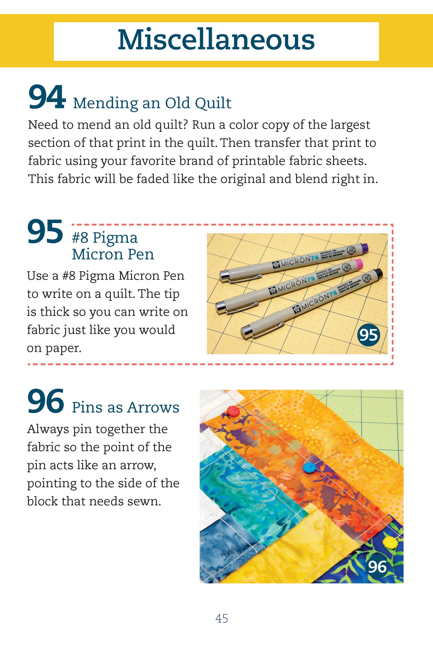 Pocket Guide to Quilting Tips & Tricks